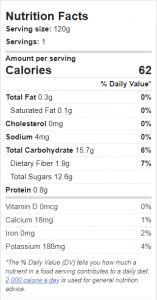 nutrition facts smoothie pack summer breeze