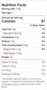 nutrition facts smoothie pack tropical paradise