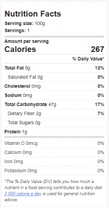 nutrition facts ripe plantains saluzzo