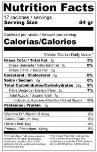 nutrition facts patacones 2