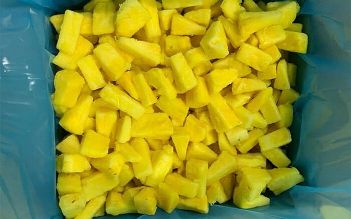 pfs iqf pineapple chunks prime freezing system costa rica